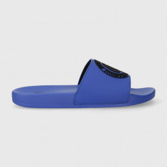 Just Cavalli papuci bărbați, culoarea bleumarin 76QA3SZ4