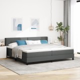 vidaXL Pat Box Spring gri &icirc;nchis cu saltea, 200x200 cm, țesătură