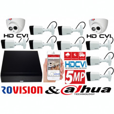 Sistem supraveghere video profesional 10 camere Rovision ( OEM Dahua ) 8 de 5MP si 2 2MP foto