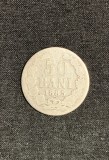Moneda 50 Bani 1885 Argint 0.835 Romania, Diametru 18mm, 2.5g, KM#21, Stare Buna - Numismatica