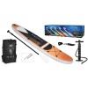 Placa SUP XQ Max Aquatica Jellyfish 305x71x15cm, Portocaliu/Negru/Alb, Gonflabila, Kit complet: Vasla, Pompa, Rucsac, Lesa, reparatii