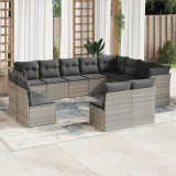 Gossi set canapele de gradina cu perne, 12piese gri deschis poliratan