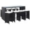 vidaXL Set mobilier de bar de exterior, negru, poliratan 49569