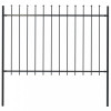 VidaXL Gard de grădină cu v&acirc;rf suliță, negru, 1,7 x 1,2 m, oțel