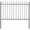 vidaXL Gard de grădină cu v&acirc;rf suliță, negru, 1,7 x 1,2 m, oțel