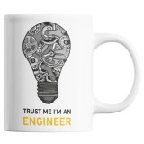 Cana alba personalizata &quot;TRUST ME, I&#039;M AN ENGINEER&quot;, INOVATIX&reg;. 330ml