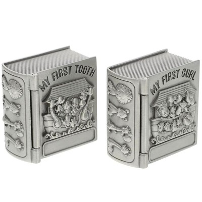Set 2 cutiute antimoniu Pufo Little Child pentru prima suvita si primul dintisor, 4 cm foto