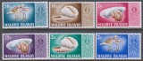 Timbre cu păsări marine, melci de mare și scoici din Maldive