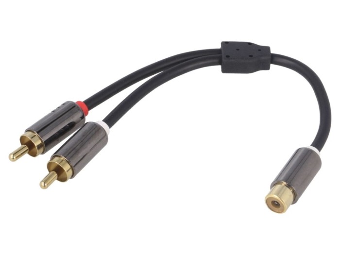 Cablu RCA Stereo Aurit, 0,2m