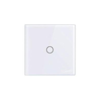 Intrerupator touch RF cu panou tactil din sticla, control telecomanda, alb foto