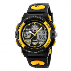 Ceas pentru copii, Sport, Dual-Time, Casual, Quartz, Curea din PU