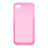 Husa silicon cauciucat roz transparent ultraslim pentru Apple iPhone 4/4S