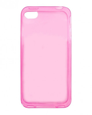 Husa silicon cauciucat roz transparent ultraslim pentru Apple iPhone 4/4S foto