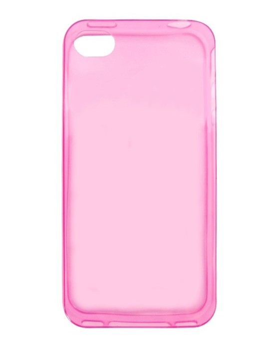 Husa silicon cauciucat roz transparent ultraslim pentru Apple iPhone 4/4S