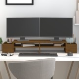 VidaXL Suport pentru monitor, maro miere 100x27,5x15 cm lemn masiv pin