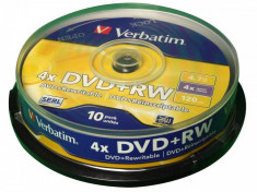 Mediu optic Verbatim DVD+RW 4.7Gb 4X 10 bucati foto