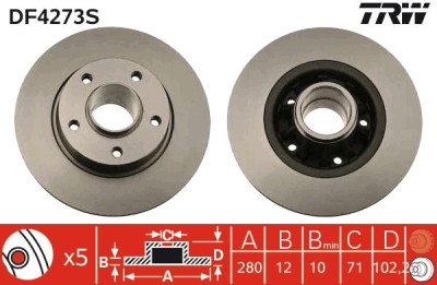 TRW DF4273S Disc frana foto