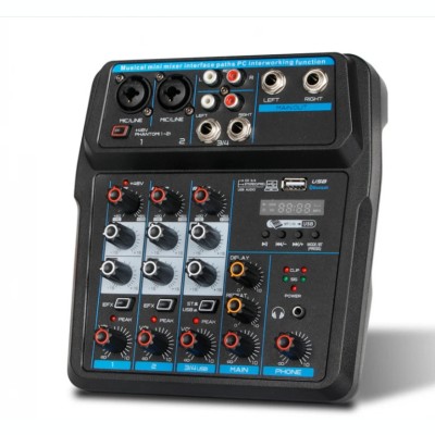 Mixer audio profesional cu Bluetooth 4 canale foto