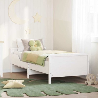 vidaXL Cadru de pat extensibil pentru copii Alb 80 x 130 / 165 / 200 cm 877204 foto