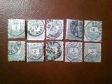Colectie 40 Timbre Ungaria 1874-1881 : 1k plic ,1kr , 5k si 3k stampile , nuante , danteluri, Stampilat