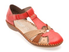 Pantofi RIEKER rosii, M1655, din piele ecologica