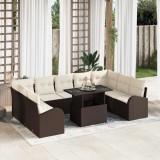 Cumpara ieftin Set de canapele pentru gradina 10 buc. Maro Rattan poli