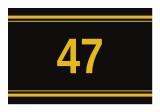 Sticker autoadeziv nr. 47 - Signetten SAFE auriu pe fundal negru