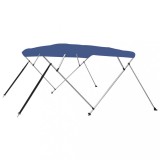 VidaXL Parasolar barcă Bimini cu 4 arcuri, albastru, 243x180x137 cm