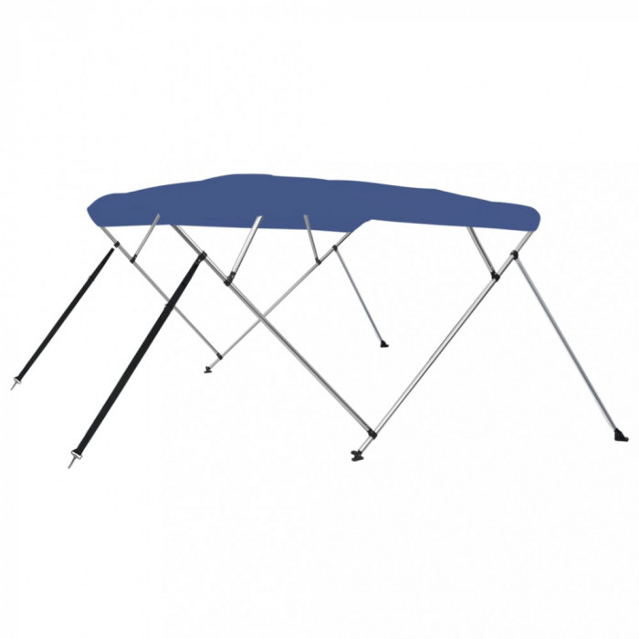 vidaXL Parasolar barcă Bimini cu 4 arcuri, albastru, 243x180x137 cm