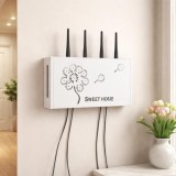Cutie suport router wireless Hoff Flower, alb, 48 x 11.5 x 24 cm