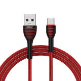 Cablu Date si Incarcare USB la USB Type-C Golf GC-74t, 3A, 1 m, Rosu