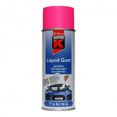 Spray vopsea cauciucata Auto-K Liquid Gum, detasabila, roz neon, 400 ml foto