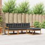 vidaXL Set de canapele de exterior cu pernă 4 pcs Natural și Antracit 3367395