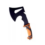 Cumpara ieftin Topor multifunctional pentru camping din otel 420, maner ergonomic cauciucat antialunecare, cu husa protectie, 29.5 cm, portocaliu