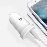 Incarcator Auto cu cablu Lightning (Apple) XO-TZ08, 2.1A, 2 X USB, Alb, Blister