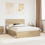 Cumpara ieftin Cadru de pat Stejar Sonoma 150 x 200 cm Lemn de pin masiv