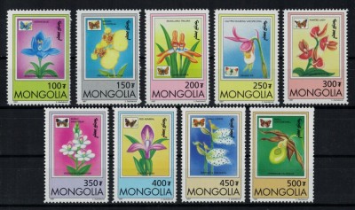 MONGOLIA 1997 - Flori, orhidee / serie completa MNH foto