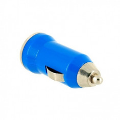 Adaptor de incarcare auto USB 1A Culoare Albastru foto