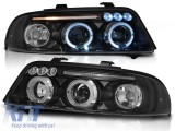 Set de faruri de tuning cu ochi de &icirc;nger halogen, potrivit pentru Audi A4 B5 01.1999-09.2000 sedan/combina, stanga si dreapta Performance AutoTuning