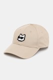Karl Lagerfeld sapca culoarea bej, cu imprimeu, A1W33183