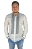 Bluza tip ie barbati BR24 alb/gri , marimea L, Bumbac, La baza gatului
