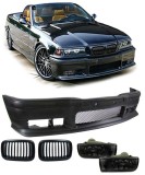 Grila de bara sport cu faruri de ceata din sticla clara S potrivita pentru Seria 3 BMW E36 Performance AutoTuning