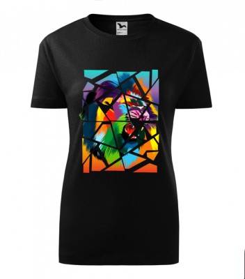 Tricou Personalizat cu Leu Geometric Colorat - Design Artistic si Modern foto