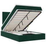 Cumpara ieftin Cadru de pat otoman cu saltele, catifea verde inchis 120x200cm