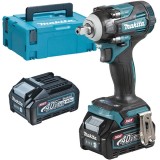 Makita TW005GD201 XGT - Masina de insurubat cu impact cu 2 acumulatori Li-Ion 40 V 2.5 Ah patrat 1/2 inch 350 Nm M10-M20 valiza speciala
