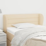 vidaXL Tăblie de pat cu aripioare crem 103x23x78/88 cm textil
