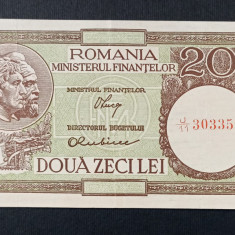 ROMANIA - 20 lei 1947 - 1948 - 1950 , Luca / Rubicec , fil RPR ,culoare deschisa