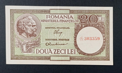 ROMANIA - 20 lei 1947 - 1948 - 1950 , Luca / Rubicec , fil RPR ,culoare deschisa foto