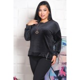 Bluza dama catifea negru - 48Marimea