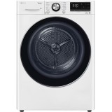 Uscator de rufe LG RH90V9AV2N, Pompa de caldura DUAL Inverter, 9 kg, 14 programe, Clasa A+++, Auto-curatare condensator, Eco Hybrid, ThinQ, Alb